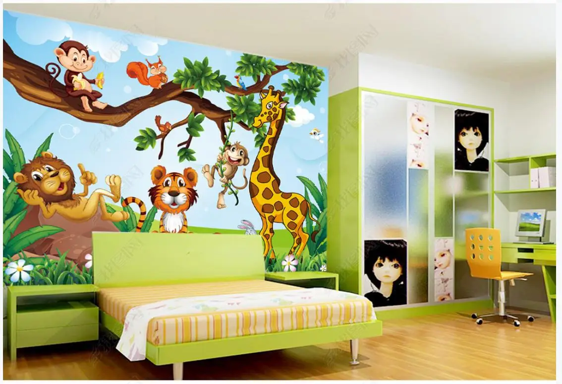 Настенные обои по фото индивидуальному заказу для стен 3 d мультяшная роспись