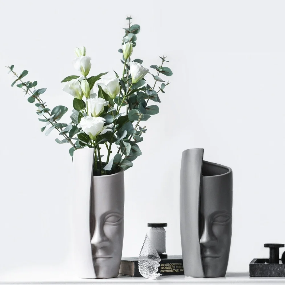 Художественная фарфоровая ваза для лица абстрактная керамика головы человека