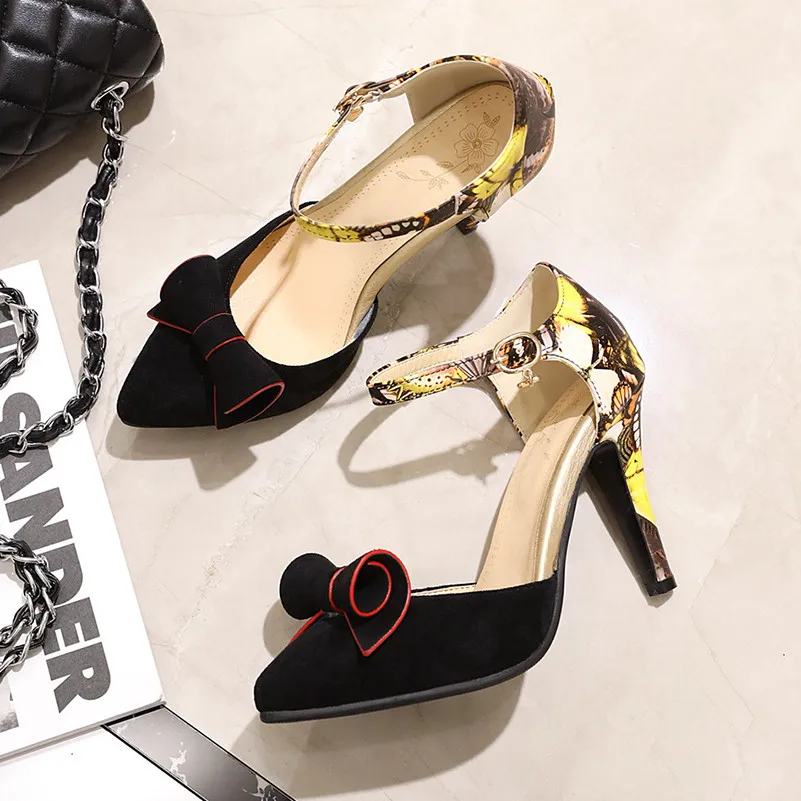 Meotina/женские туфли-лодочки на высоком каблуке разноцветные туфли тонком с