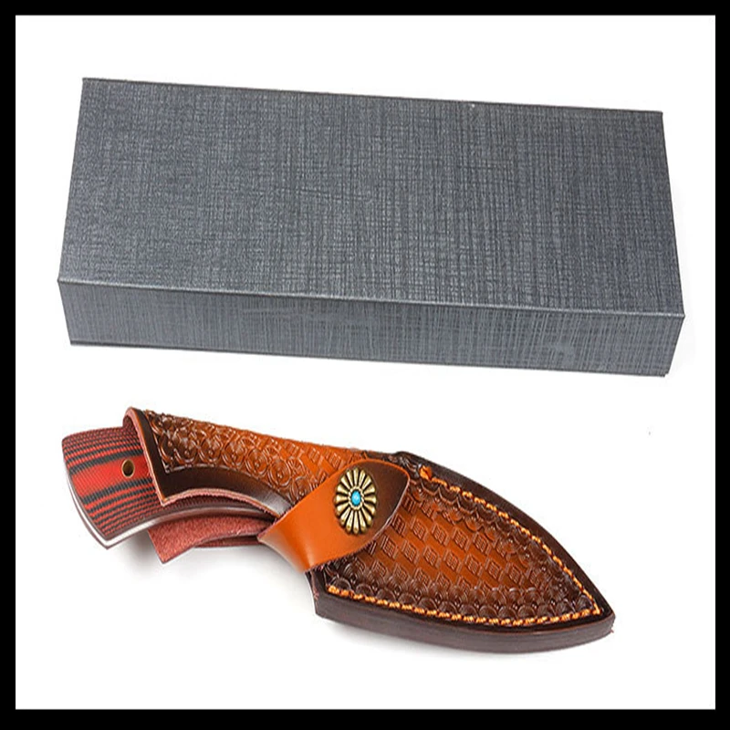 

D2 Steel Blade Hunting Straight Knife Double Color G10 Handle Outdoor Camping Tactical High Hardness Self Defense Fixed Blade