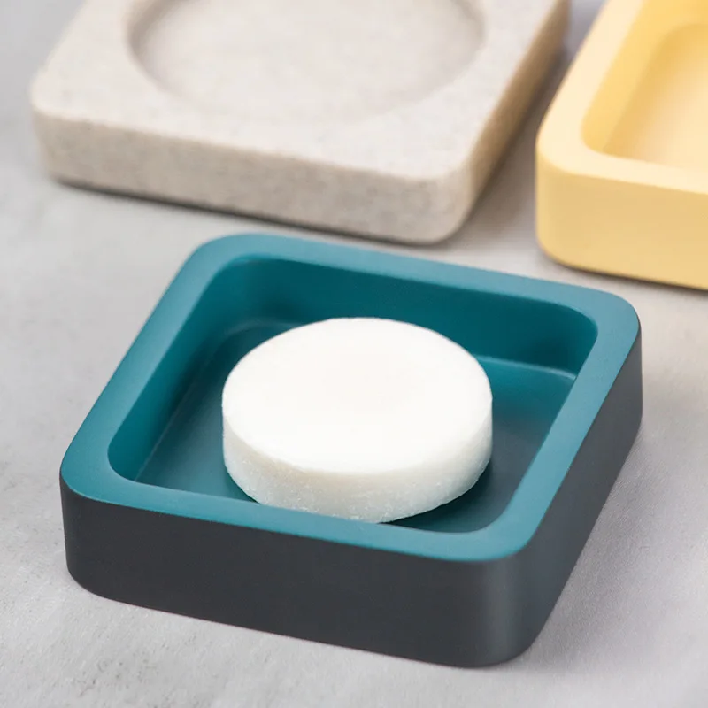 

Квадратная посуда для мыла и мыла из смолы для отеля, домашний креативный антискользящий поднос для мыла в ванной комнате