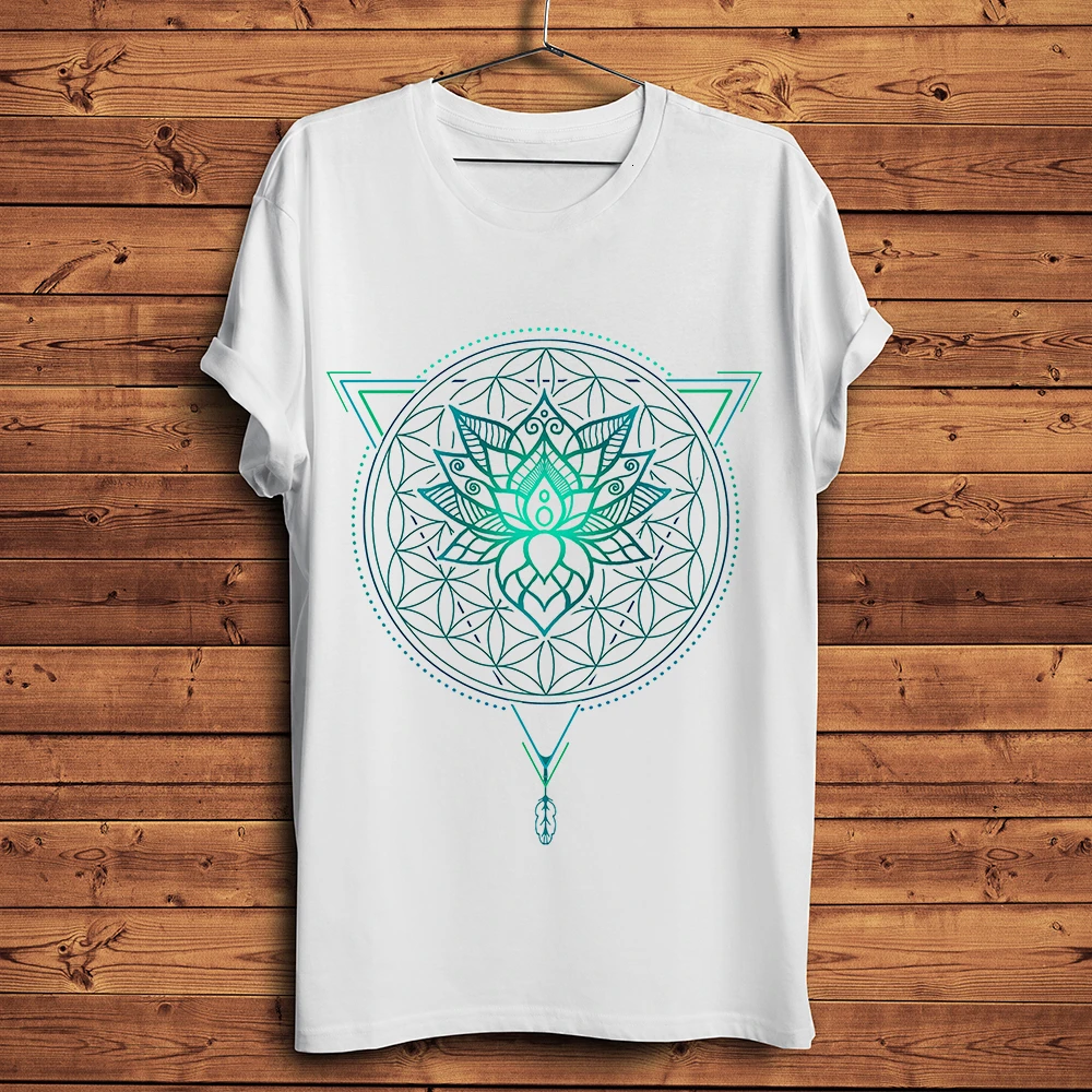 

Geometric-Triangle-Lotus-Flower-of-Life-Mandala-t-shirt-men-new-white-casual-homme-cool-symbol