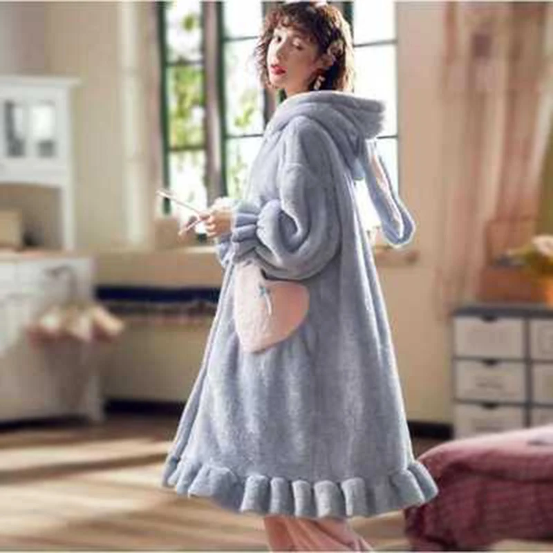 Осенне-зимняя теплая свободная модная женская пижама Новая повседневная