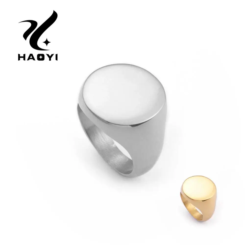 HaoYi горячая Распродажа глянцевых круглых колец из нержавеющей стали, парные кольца, вечерние ювелирные изделия для мужчин, золото/серебро, подарок
