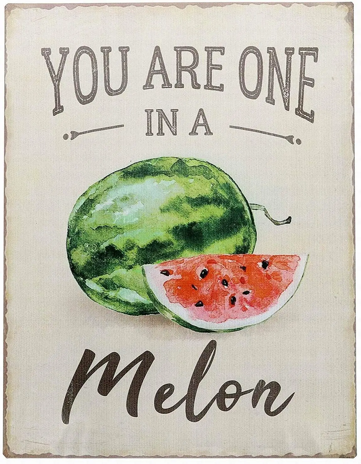 

PixDecor Watermelon Melon Funny Fruits Retro Vintage Tin Metal Sign Home Decor 8X12 Wall Decor Retro Metal Vintage Sign
