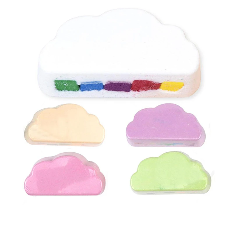 

110g Rainbow Cloud Bath Salt Soap Natural Skin Care Cloud Rainbow Bath Salt Shower Bomb Exfoliating Bubble Bath Multicolor