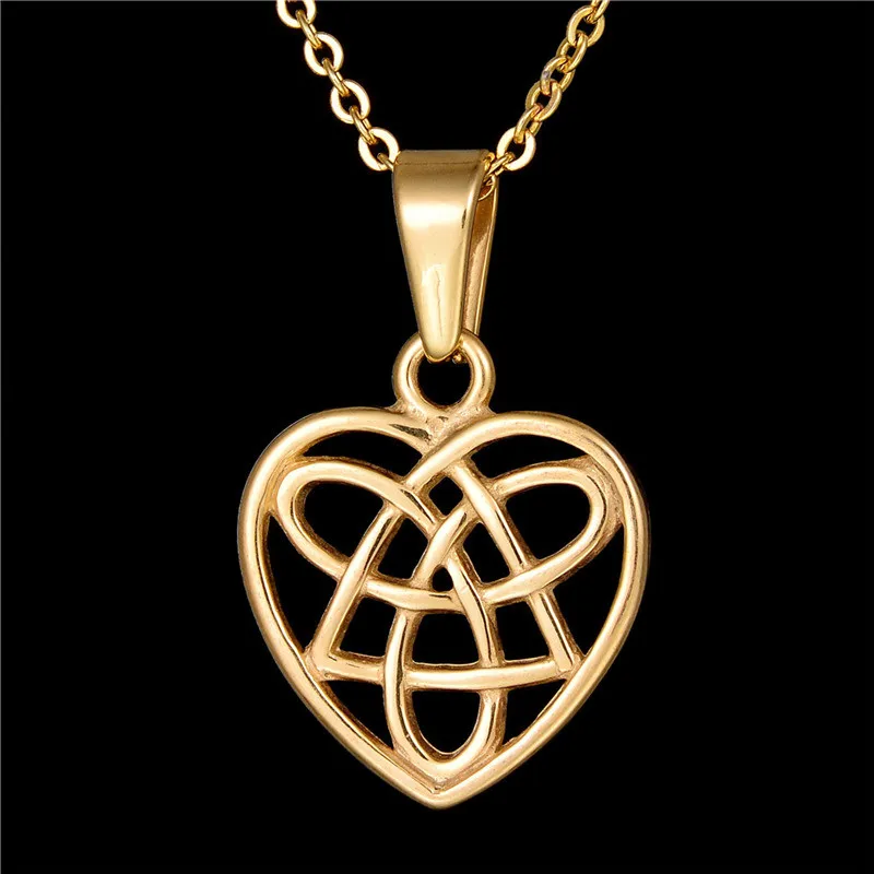 XLNT античное золото большой кельтик троица тройной узел рандомное ожерелье