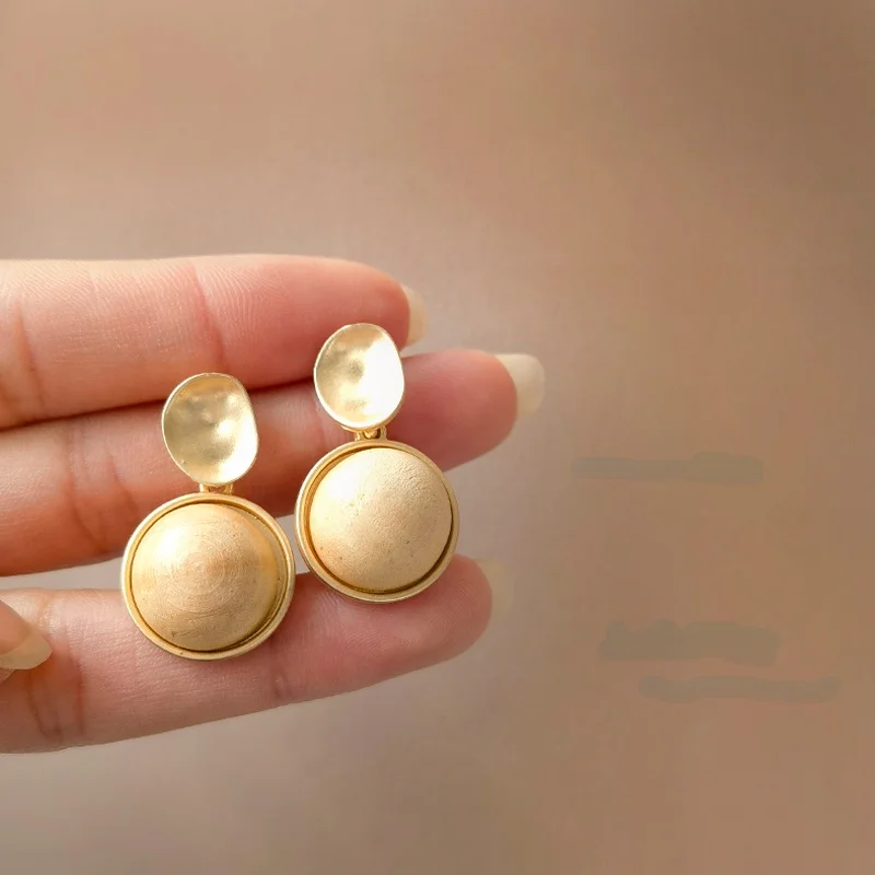 

925 Silver Needle Trendy Jewelry Wood Drop Earring 2021 New Trend Vintage Temperament Beige Brown Dangle Earrings For Women Gift