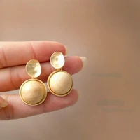 s925 needle trendy jewelry wood drop earrings 2021 new trend vintage temperament beige brown dangle earrings for women gifts