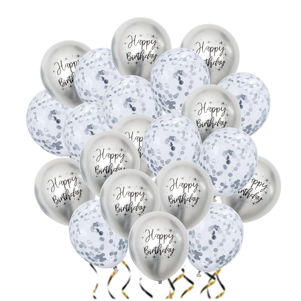 

20pcs 12inch Rose Gold Balloons Set Confetti Chrome Metallic Baloons Birthday Decor Wedding BabyShower Balony Child Party Globos