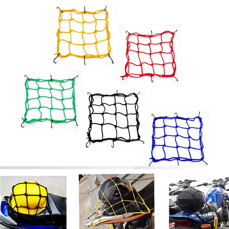 

30x30cm Luggage Cargo Mesh Net Car Accessories Motorcycle Bike Helmet Holder 6 hooks Hold Mesh Net Bag Auto Car Styling Tool