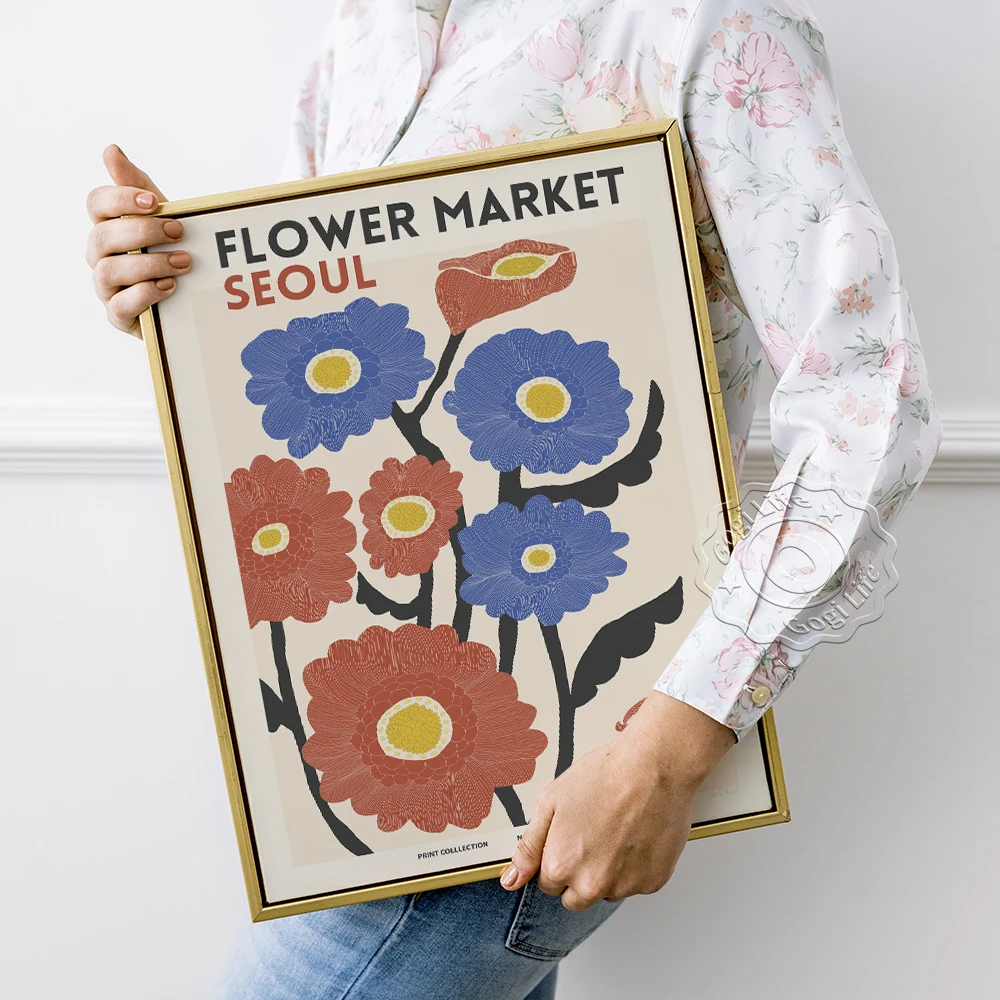 

Astrid Wilson Collection Exhibition Poster, Seoul Flower Market Abstract Art Prints, Astrid Vintage Flower Plant Wall Picture