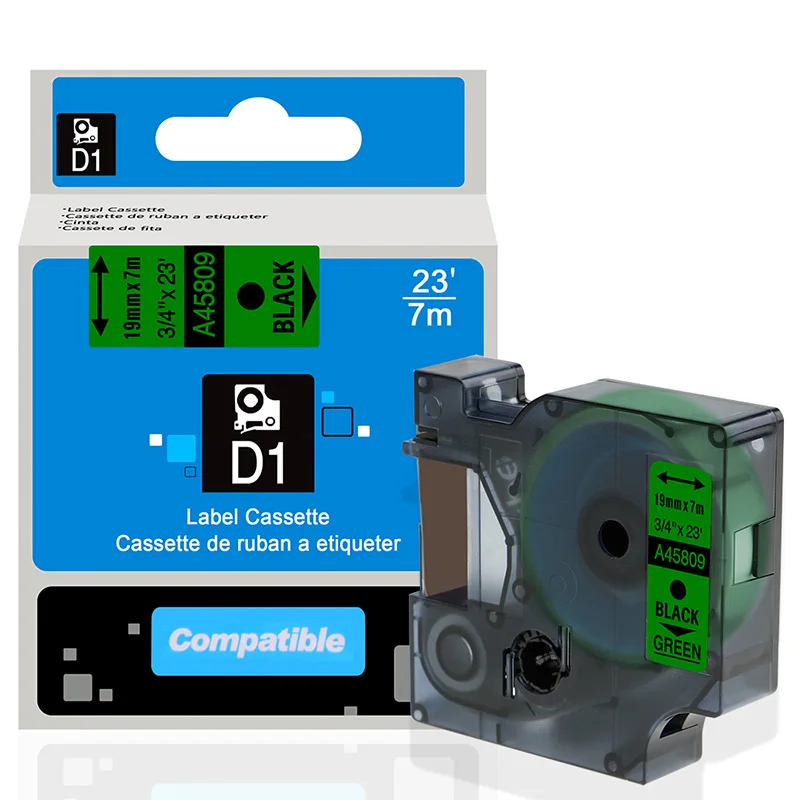 A45809 Labelife 1 шт. 45800 45803 19 мм DYMO D1 Стандартный ярлык совместимый для Dymo LabelManager 300 350 400 420P 450 этикетировщик - Цвет: A45809