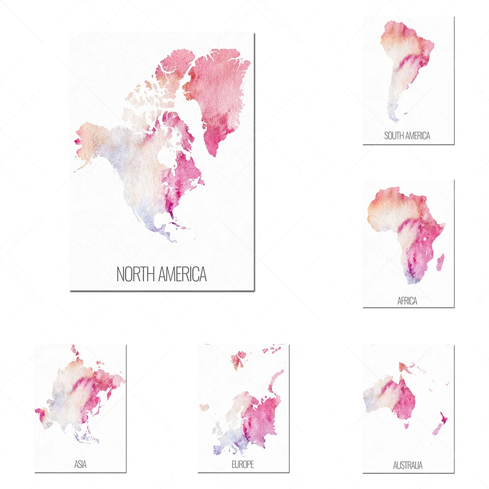 Набор постеров 6 континентов ReachMani