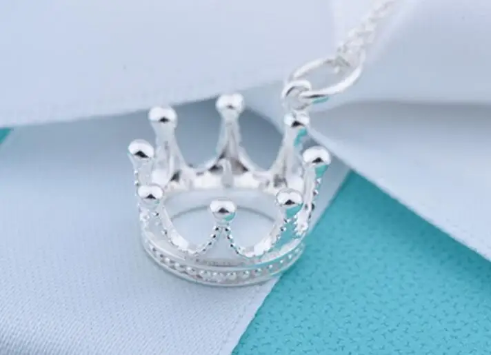 

YTF211 Crown Necklace Female Clavicle Chain 925 Silver Girl Birthday Gift Jewelry