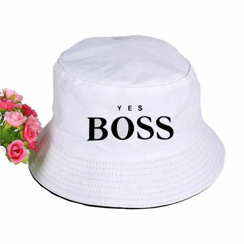 

YES BOSS BABY Print Bucket Hat Summer Faceless cap Panama Cotton Double Layer Fabric Sunscreen Hats Women Men fisherman hat