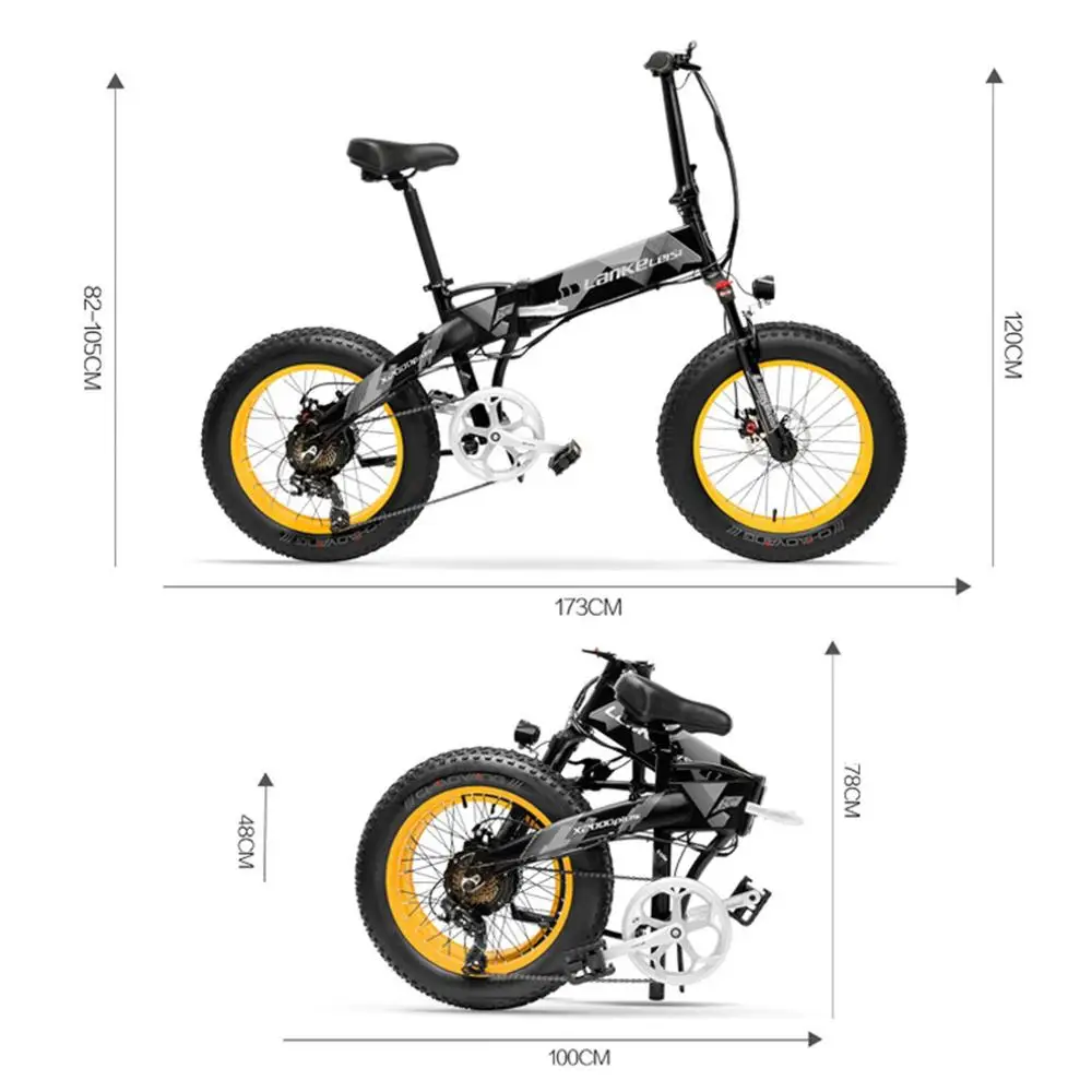 Kaufen LANKELEISI X2000plus Faltbare Elektrische Fahrräder Fett Reifen Elektrische Rennrad Mit LG 13Ah Lithium-Batterie Bürstenlosen Motor