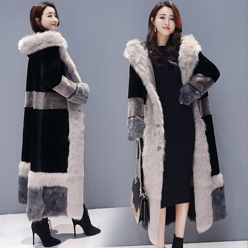 

Women Faux Fur Coat 2019 Winter Plus Size Russian Thick Furry Jacket Cozy Maxi Fur Coat Fluffy Loose Warm Overcoats Long Coats