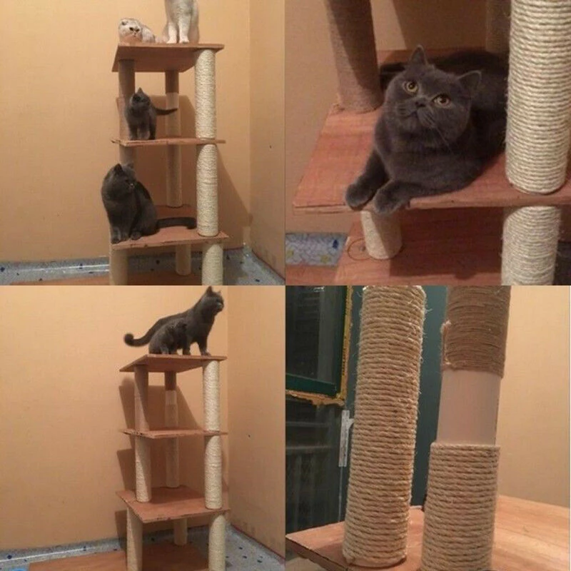 

Natural Hemp Rope Cat Tree House DIY Cat Scratcher Rope Climbing Frame Replacement Binding Cat Climbing Frame Binding Rope