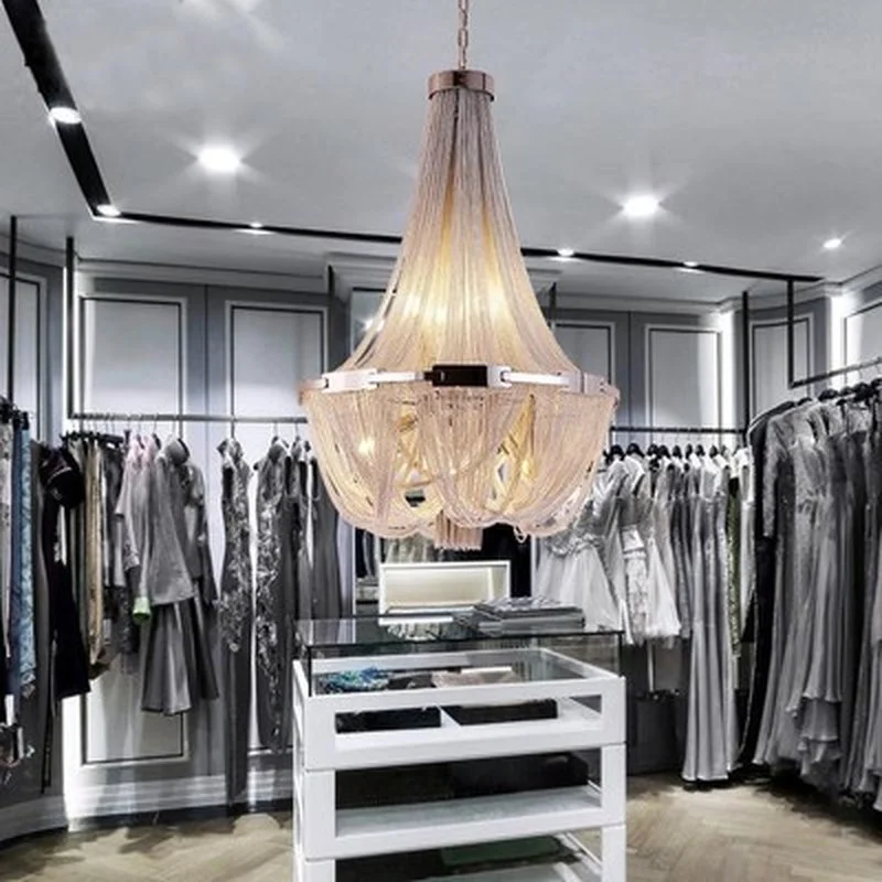 Французская алюминиевая цепочка с кисточкой люстра светильник Империя