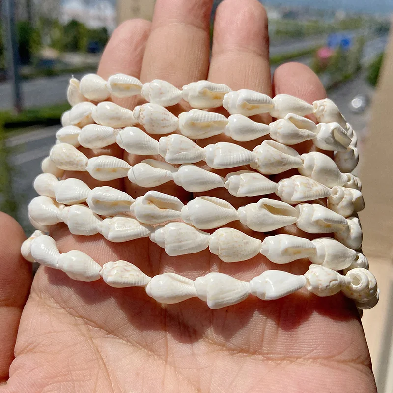 

Natural Cowrie Rice Snail Beads Conch Shell Beads Spiral Seashells For Jewelry Making DIY Accessories Necklace Bracelets 15"