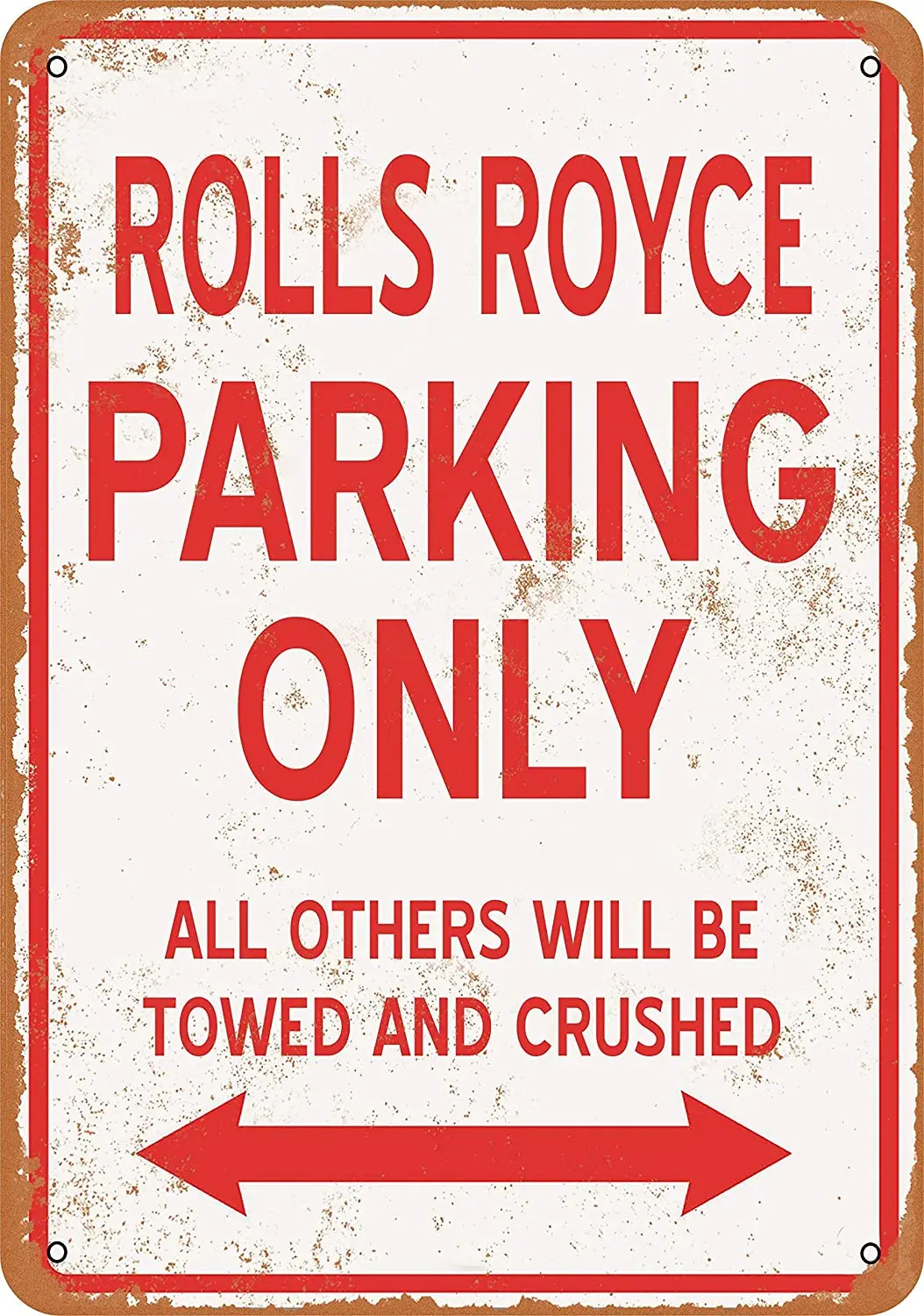 

Rolls Royce Parking ONLY Vintage Look 8x12 Inches Metal Tin Sign Retro - Wall Decor Plaque Poster