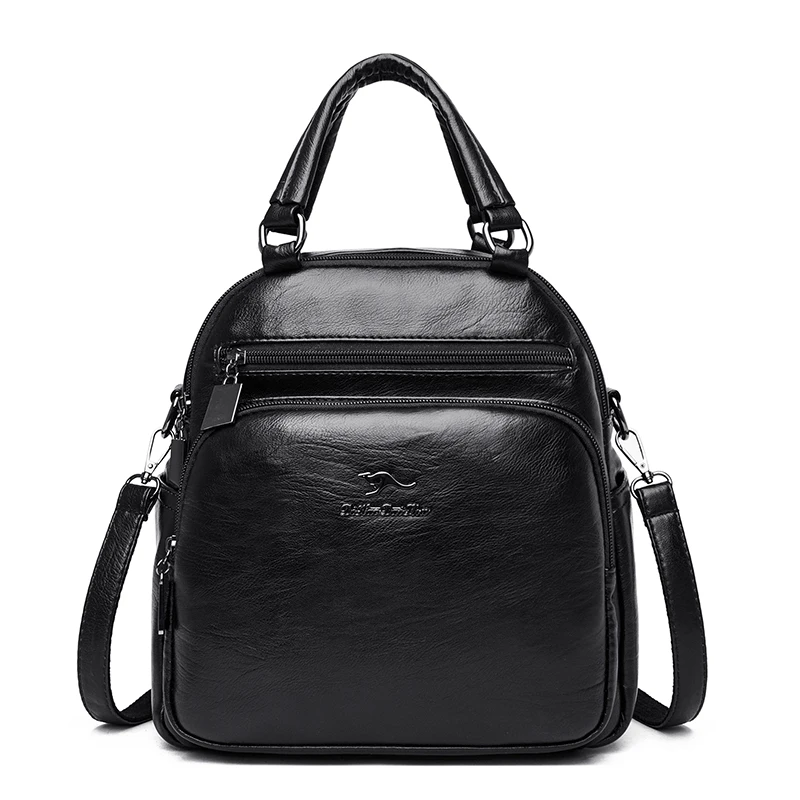 

Fashion Casual Solid Color Leather Shoulder Bags for Women 2021 New High Quality Backpack Female Crossbody Bag Mochila