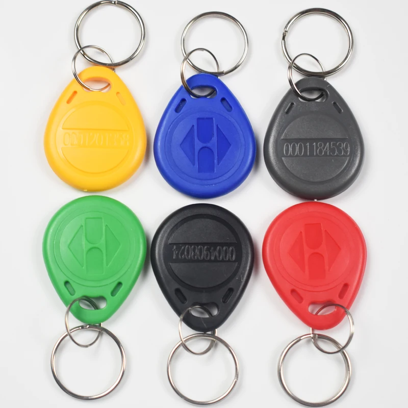 

100Pcs/lot 125khz RFID EM4100 TK4100 Key Fobs Token Tags Keyfobs Keychain ID Card Read Only Access Control RFID Card