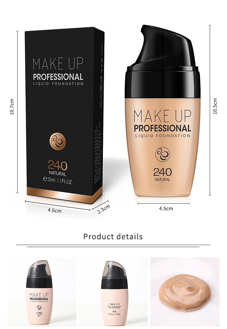

NEW Laikou Face Makeup Base Liquid Foundation Concealer Whitening Primer Easy to Wear Soft Carrying BB Cream Waterproof Lasting