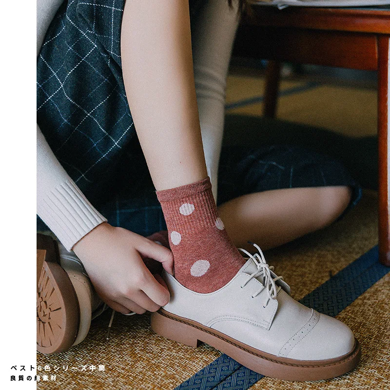 Cotton Autumn and Winter Women's Socks 2018 Women Fashion Womens Spots Gift 50g | Женская одежда
