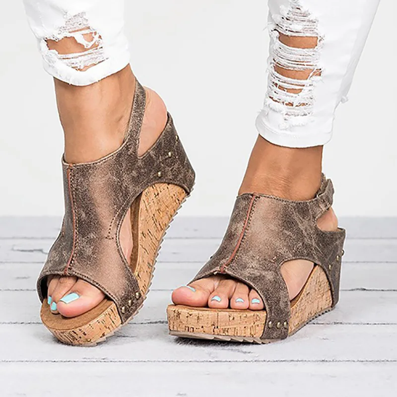 

Women Sandals Platform Sandals Wedges Shoes For Women Heels Sandalias Mujer Summer Shoes Leather Wedge Heels Sandals ghn7