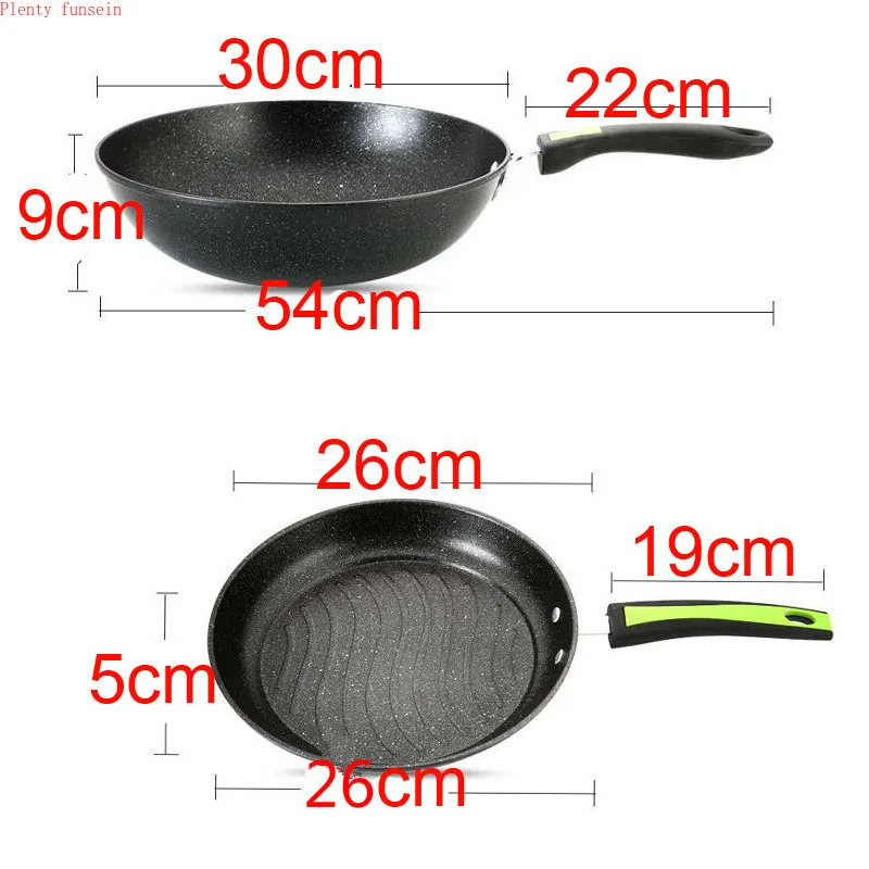 3 шт./набор антипригарная сковорода с плоским дном|Наборы посуды| |
