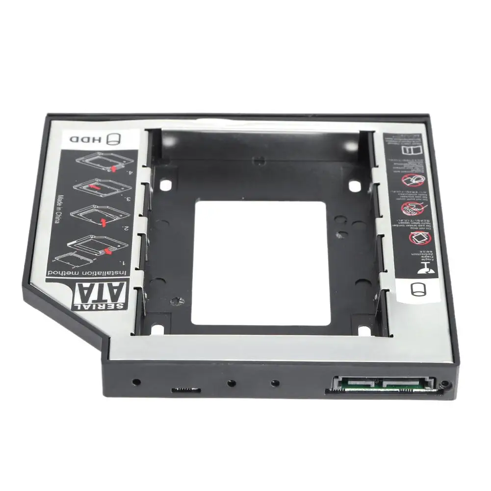 Алюминий Пластик 12 7 мм для 2 5 дюймов SATA SSD чехол Корпус жесткого диска Bay ноутбук CD