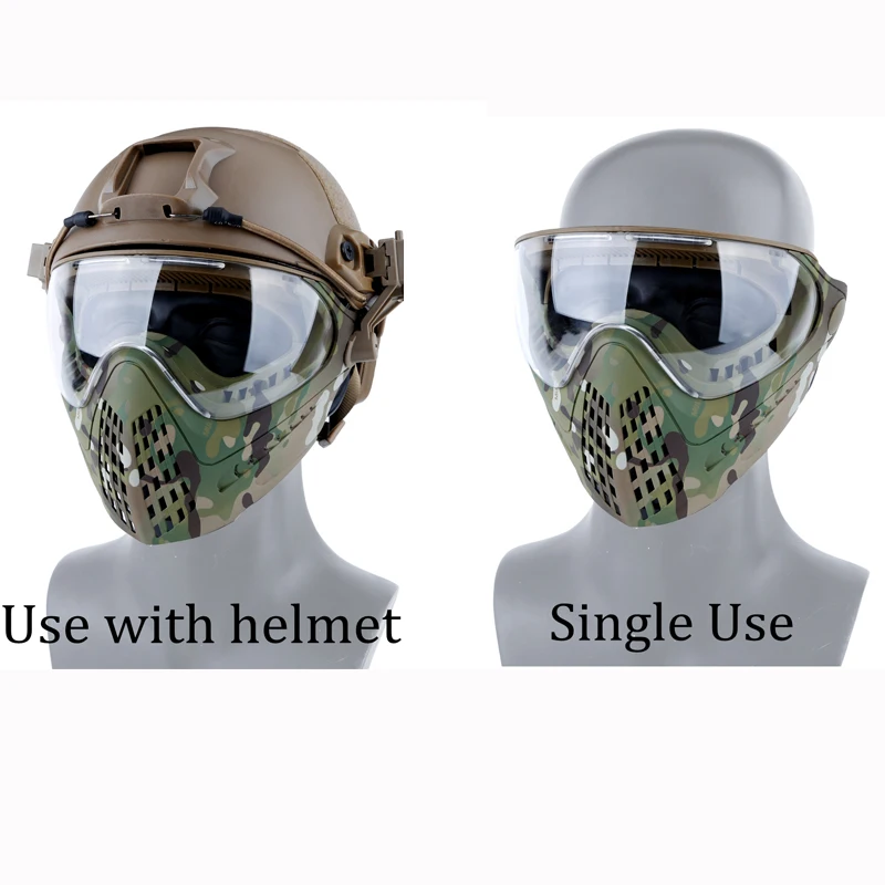 Тактические маски с 3 линзами для страйкбола, охотничьей винтовки, пневматического оружия, Cs-игр, военные, стрельбы, пейнтбола, защитные маск... от AliExpress RU&CIS NEW