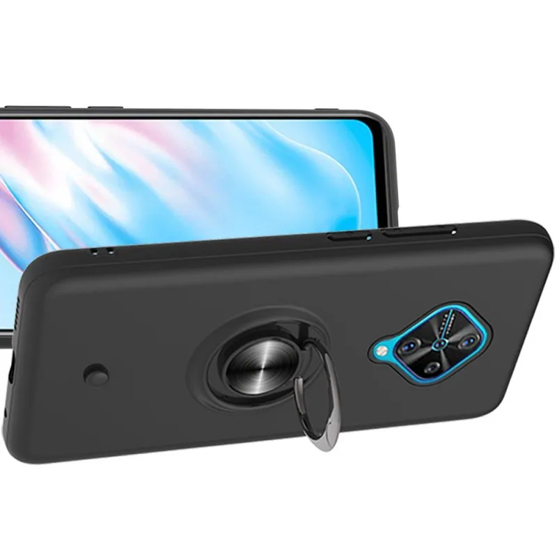 Чехол для VIVO V17 Pro Y9S Y7S противоударный силиконовый чехол с кольцом и подставкой