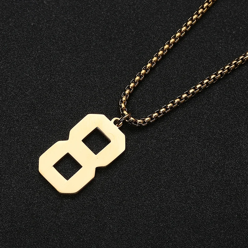 Номер 0 9 Бейсбол Нержавеющая сталь ожерелья с подвесками в стиле хип хоп цепь