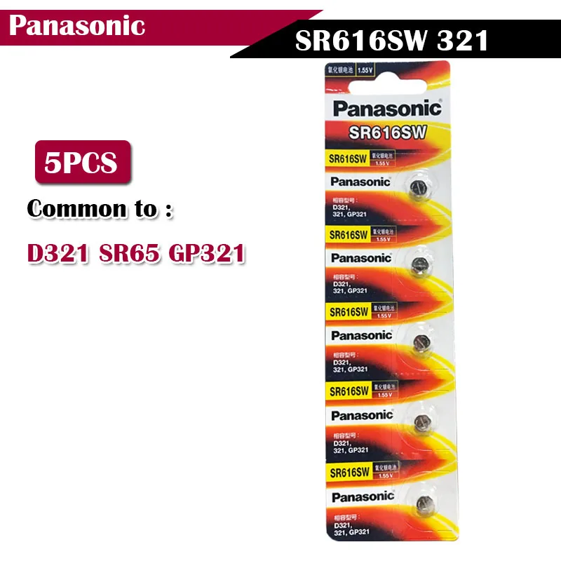 Оригинальный аккумулятор Panasonic 1 55 V SR616SW 321 с оксидом серебра 5 шт./лот D321 GP321 6 8*6 мм