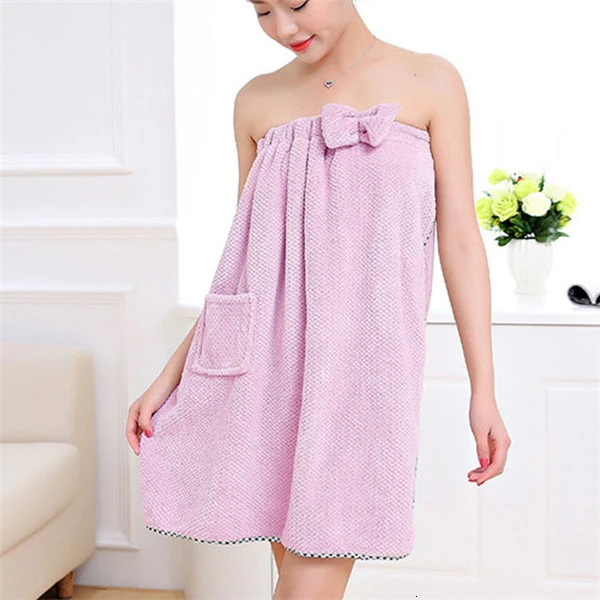 Bath Towel F Волшебное носимое бантиком дамское банное полотенце с карманом из микрофибры набор полотенец для подарков для сушки волос шапка головное полотенце пляжное полотенце для спа - Цвет: Bath Towel F