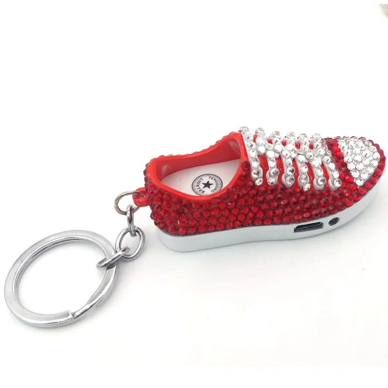 

Gorgeous Diamond Ladies USB Electric Lighter Silent Windproof Mute Compact Keychain Lighter Unusual Portable Cigarette Accessori