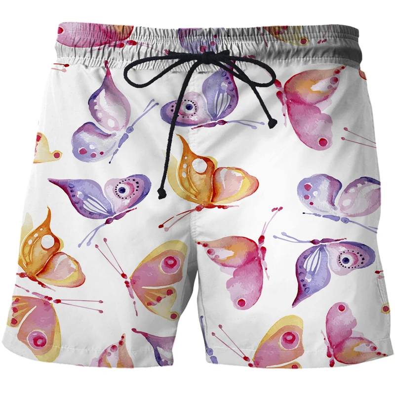 2021 Summer Shorts for Men/Women Cartoon Butterfly 3D Printing Street Style Beach Shorts Casual Swimwear Men Board Shorts