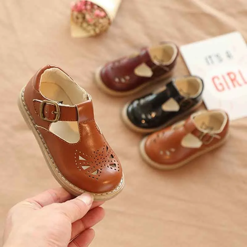 

New Children Toddler Baby Little Girls Boys Summer Hollow Leather Shoes For Girls Kids Retro Dress Shoes 1 2 3 4 5 6 7 Years New