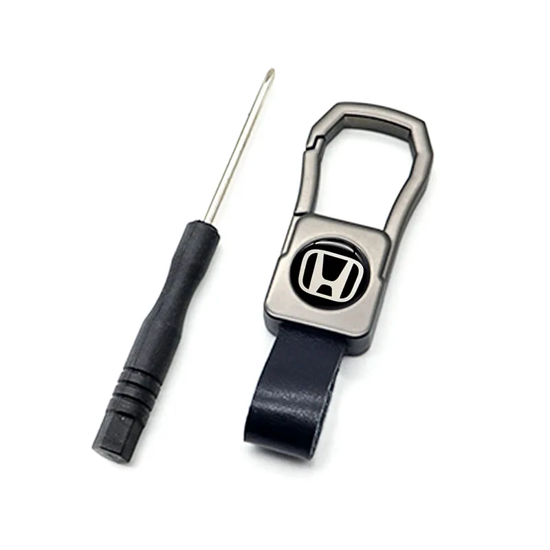 

General car keychain small accessories anti-lost car leather keychain Honda- car keychain simple waist keychain