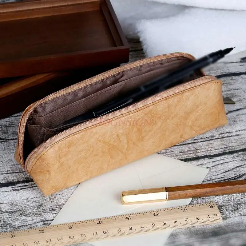 

Dupont бумажная сумка для карандашей в стиле ретро, простая, большая вместимость, Детская высота, стандартная коробка, маленький свежий чехол д...