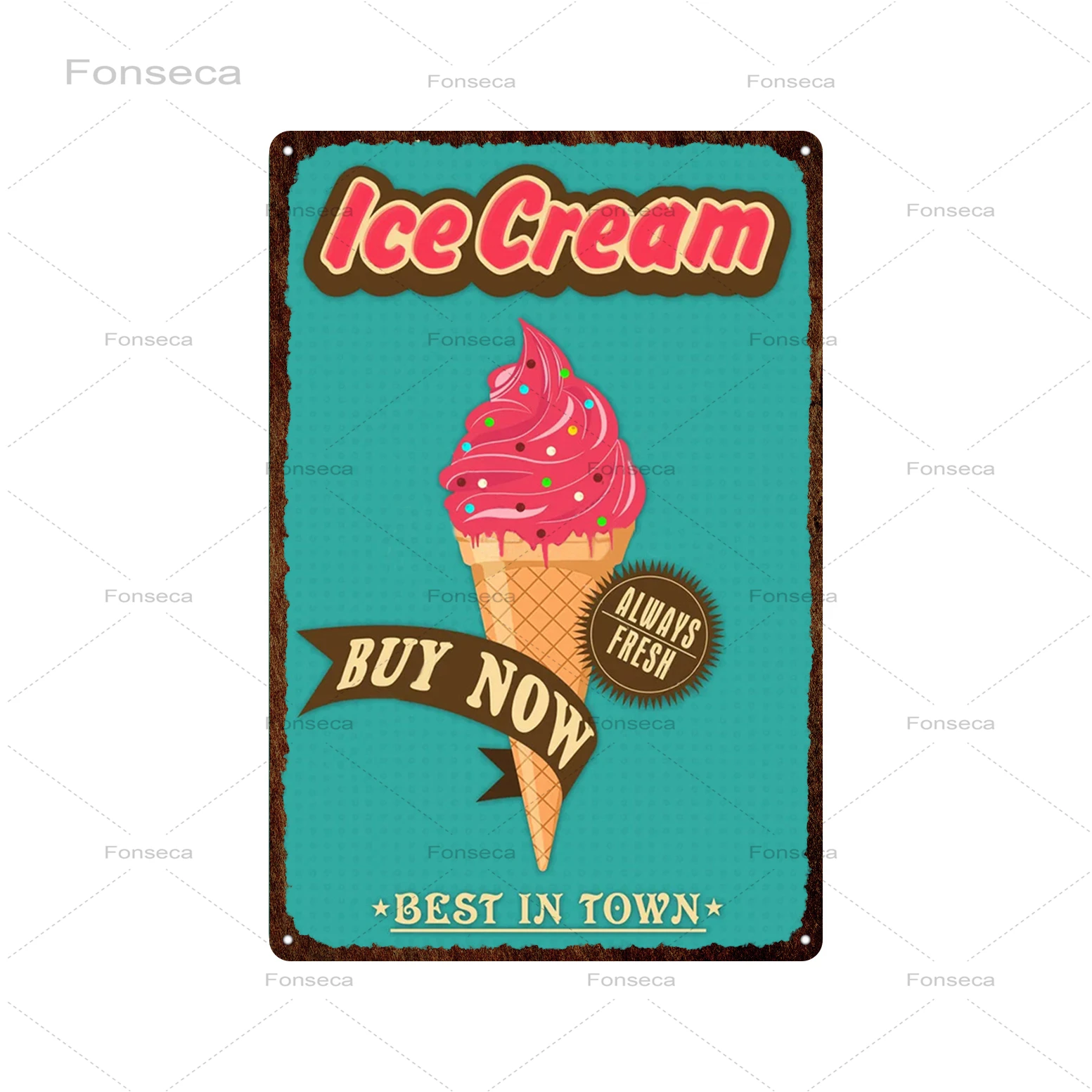 Десертный металлический знак Icecream винтажный жестяной постер металлическая