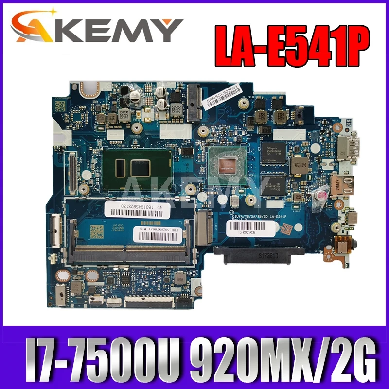 

AKemy LA-E541P Laptop motherboard for Lenovo 320S-15IKB FLEX5-1570 original mainboard I7-7500U 920MX/2G 5B20N78631