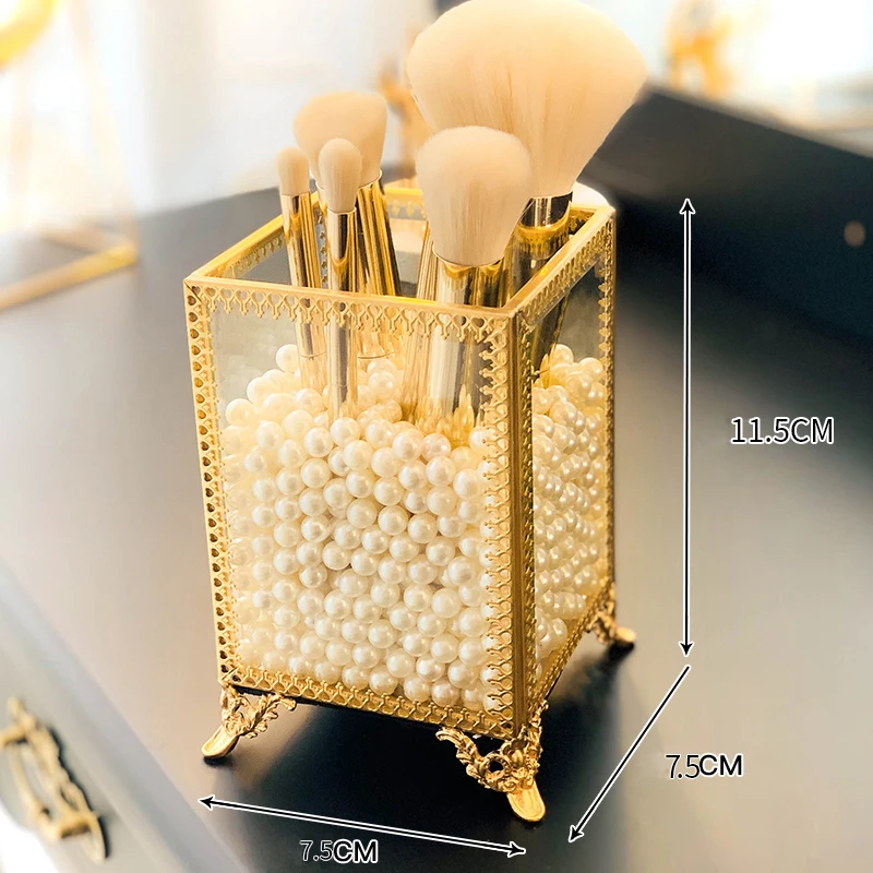 Органайзер для кистей макияжа прозрачный стеклянный карандаш косметических
