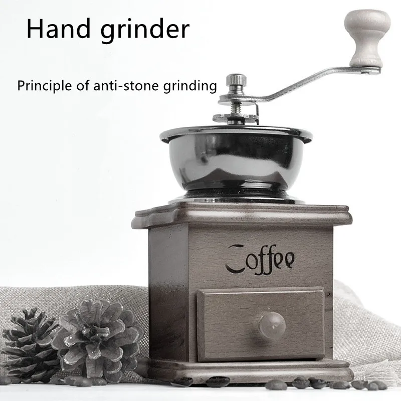 

Creative Retro Kitchen Outdoor Portable Hand-Cranked Coffee Bean Grinder Household Coffee Grinder