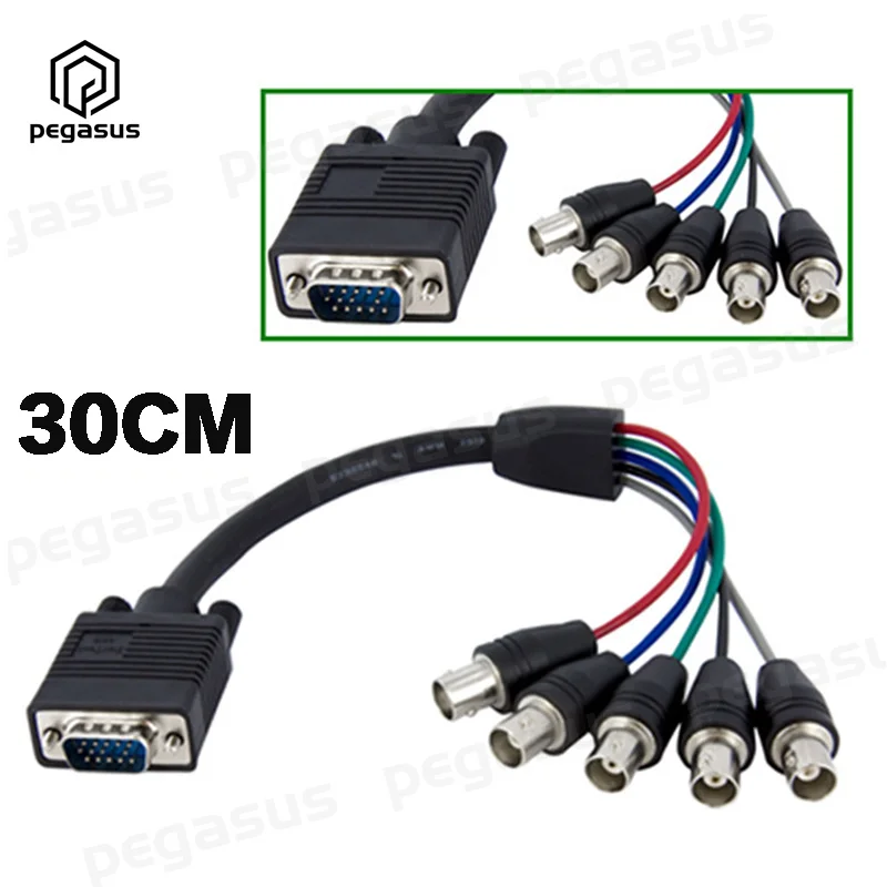 

HD15 VGA Male to 5 BNC Female DVR SDI Monitor Cable Capture Card Line
