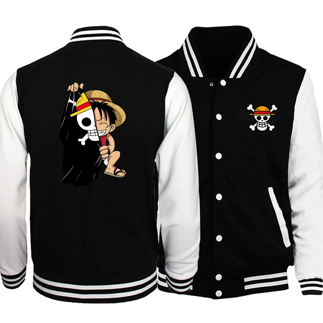 

2019 New Winter Hot Sale One Piece Japan Anime Jackets Men Baseball Clothing Bomber Fashion Funny Streetwear Jackets Men Coat