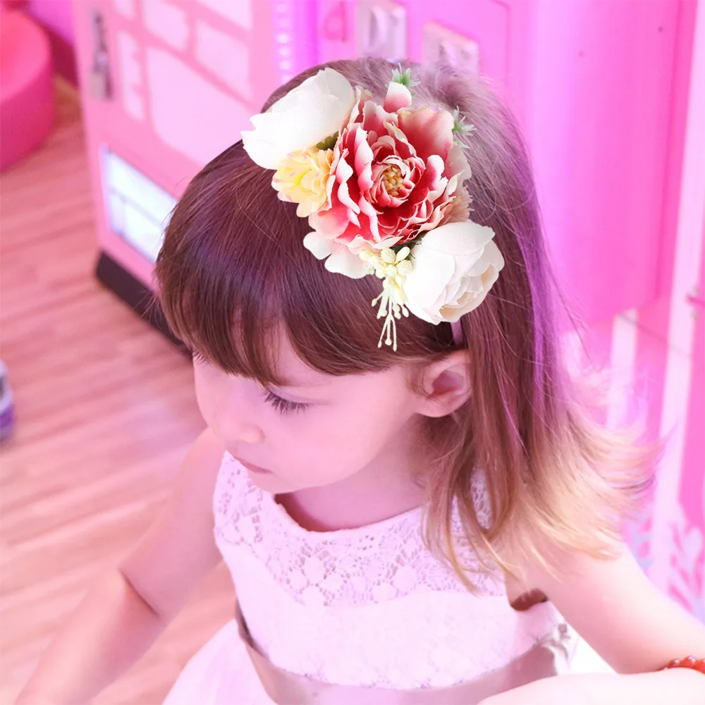 

Fairy Simulation Flower Headband Party Hat Girl Cute Performance Stage Hair Flower Headband Happy Birthday Party Decor Kid Girl